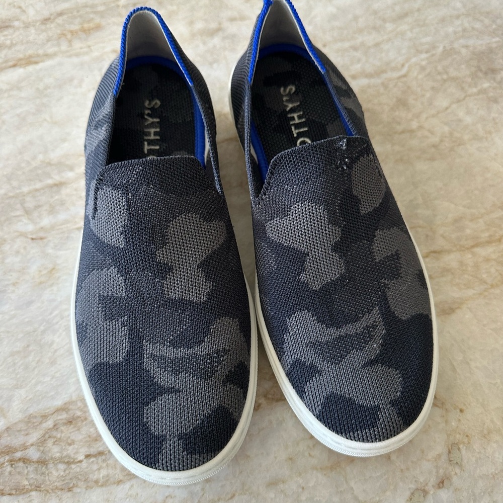 Rothy's Camo Slip-Ons - Black and Gray